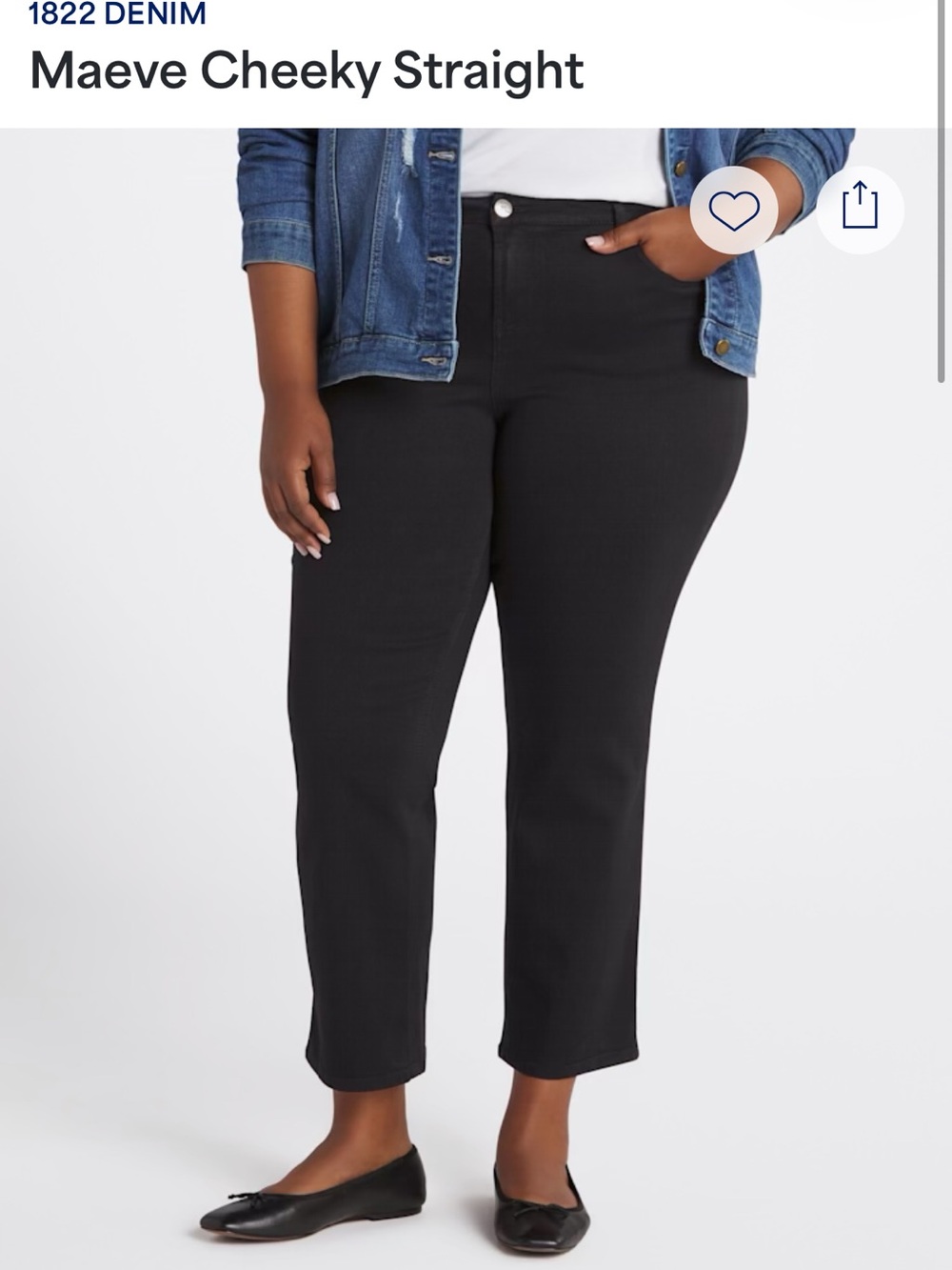 1822 Denim Relaxed Black Womens Jeans